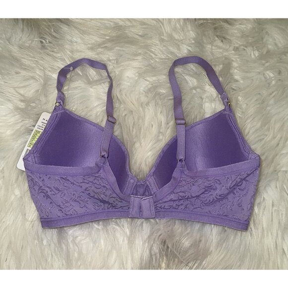 Natori 136059 Jacquard Contour T-Shirt Bra Lined Underwire Womens 32B Purple New - Picture 4 of 7
